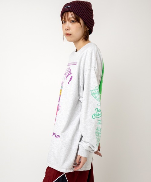 RNA(アールエヌエー)の「M2521 ウルフプリントロンT(Tシャツ/カットソー・レディース・ホワイト/ブラック/アッシュグレー・MEDIUM)」の15枚目の写真