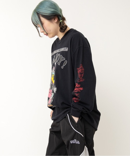 RNA(アールエヌエー)の「M2521 ウルフプリントロンT(Tシャツ/カットソー・レディース・ホワイト/ブラック/アッシュグレー・MEDIUM)」の9枚目の写真