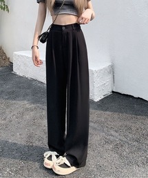 i-dare（アイディア）の「【i-dare】スラックス タックイン ハイウエスト パンツ（スラックス）」