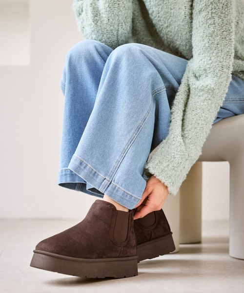 ROPE' PICNIC（ロペピクニック）の「ウォームショートムートンライクブーツ（ブーツ・レディース・ブラック/ブラウン系その他・M/L）」の2枚目の写真