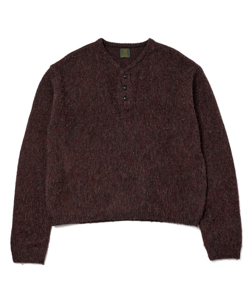 Noen(ノエン)の「ヘンリーネックメランジウールニット(ニット/セーター・メンズ・バーガンディー/グリーン/ブラック・LARGE/MEDIUM)」の6枚目の写真