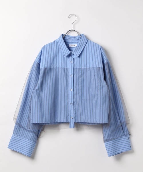 LEPSIM(レプシィム)の「チュールレイヤーストライプシャツ 582492(シャツ/ブラウス・レディース・ブルー/キャメル/ピンク・FREE)」の22枚目の写真