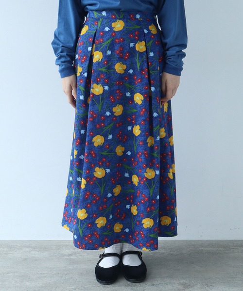bulle de savon（ビュルデサボン）の「クロッカスプリント スカート（スカート・レディース・ネイビー/キナリ・FREE）」の22枚目の写真