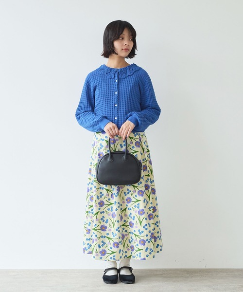 bulle de savon（ビュルデサボン）の「クロッカスプリント スカート（スカート・レディース・ネイビー/キナリ・FREE）」の7枚目の写真