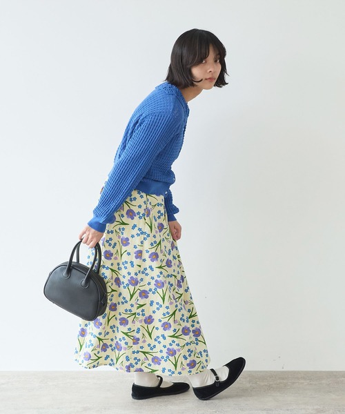 bulle de savon（ビュルデサボン）の「クロッカスプリント スカート（スカート・レディース・ネイビー/キナリ・FREE）」の10枚目の写真