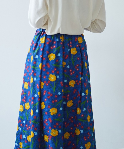 bulle de savon（ビュルデサボン）の「クロッカスプリント スカート（スカート・レディース・ネイビー/キナリ・FREE）」の17枚目の写真