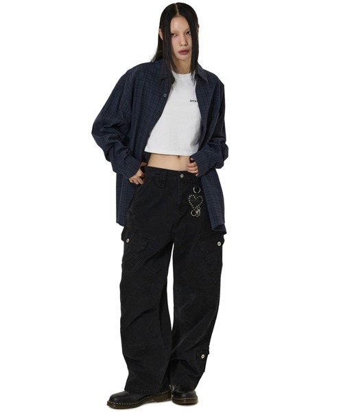 OY(オーワイ)の「『OY/オーワイ』WASHED PANEL CARGO PANTS/ウォッシュドパネルカーゴパンツ(カーゴパンツ・レディース・ブラック/カモフラージュ/ベージュ・L/M/S)」の8枚目の写真