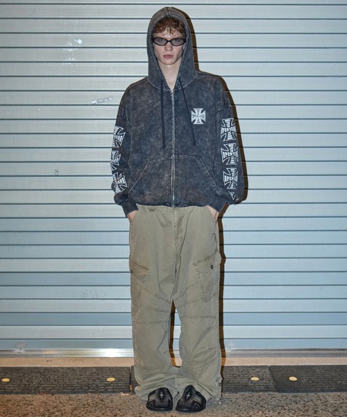 OY(オーワイ)の「『OY/オーワイ』WASHED PANEL CARGO PANTS/ウォッシュドパネルカーゴパンツ(カーゴパンツ・レディース・ブラック/カモフラージュ/ベージュ・L/M/S)」の20枚目の写真