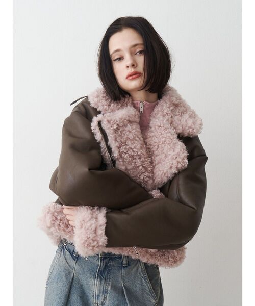 jouetie フェイクムートンショートジャケット 082560200201 セール】フェイクムートンショートジャケット（ムートンコート