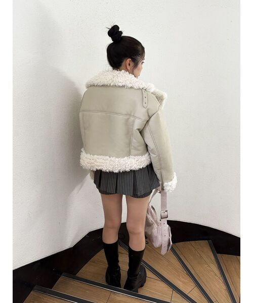セール】フェイクムートンショートジャケット（ムートンコート