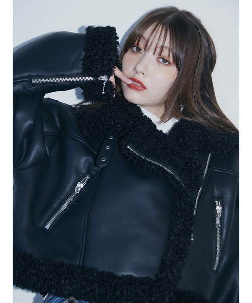 【極美品】juemi ジュエミ　ムートンジャケット　ショート丈　ジャケット juemi ジュエミムートンジャケットShort Moutan Jacket セール