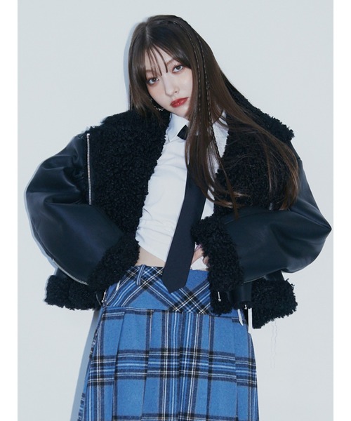 セール】フェイクムートンショートジャケット（ムートンコート