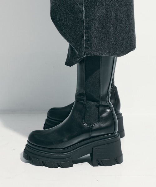 STUDIOUS サイドゴアミドルブーツ厚底（値下げ交渉可） STUDIOUS（ステュディオス）の「【STUDIOUS/ステュディオス