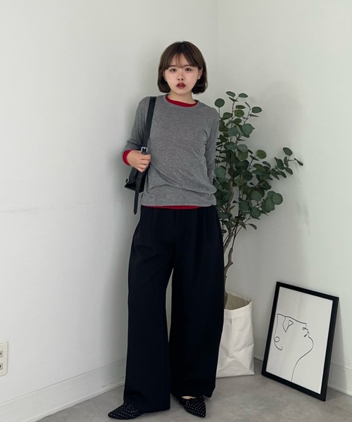 ZOZOMARKET(ゾゾマーケット)の「ZOZOMARKET by tomoka - ジョーゼットベーシックワイドスラックス(スラックス・レディース・ブラック・マルチサイズ)」の10枚目の写真