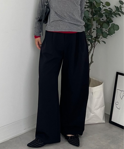 ZOZOMARKET(ゾゾマーケット)の「ZOZOMARKET by tomoka - ジョーゼットベーシックワイドスラックス(スラックス・レディース・ブラック・マルチサイズ)」の6枚目の写真
