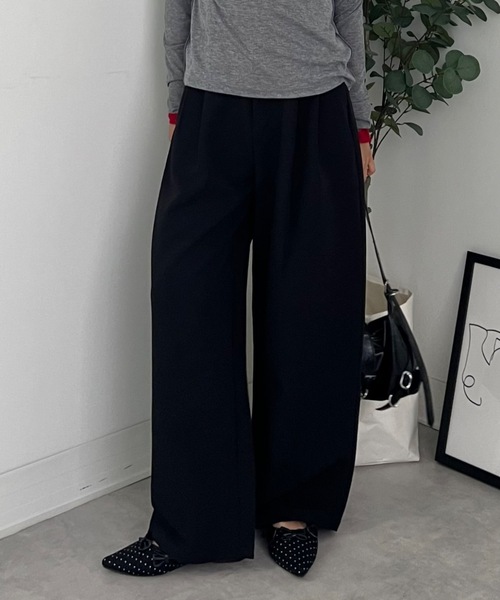 ZOZOMARKET(ゾゾマーケット)の「ZOZOMARKET by tomoka - ジョーゼットベーシックワイドスラックス(スラックス・レディース・ブラック・マルチサイズ)」の9枚目の写真
