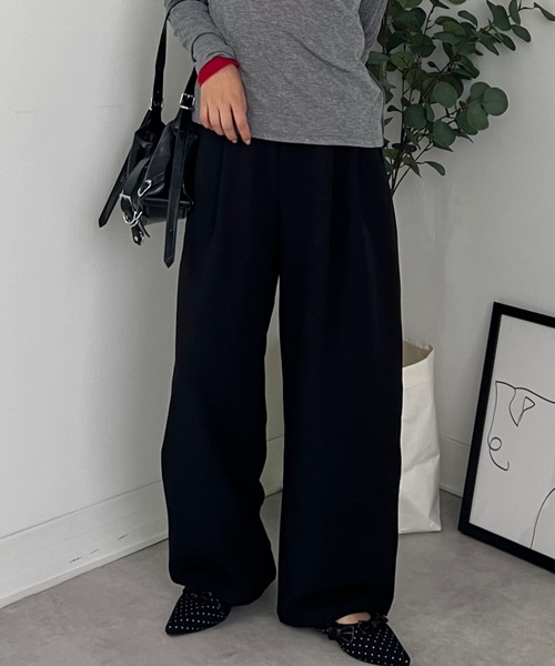 ZOZOMARKET(ゾゾマーケット)の「ZOZOMARKET by tomoka - ジョーゼットベーシックワイドスラックス(スラックス・レディース・ブラック・マルチサイズ)」の5枚目の写真