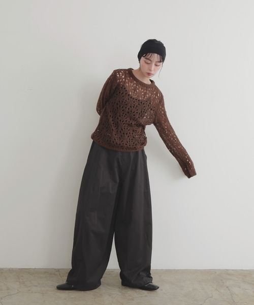 LIAN（リアン）の「クロシェニットプルオーバー（ニット/セーター・レディース・アイボリー/ブラウン/レッド/チャコールグレー・FREE）」の14枚目の写真