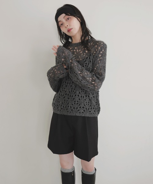 セール】クロシェニットプルオーバー（ニット/セーター）｜LIAN
