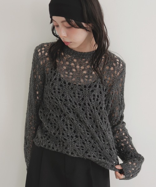 セール】クロシェニットプルオーバー（ニット/セーター）｜LIAN