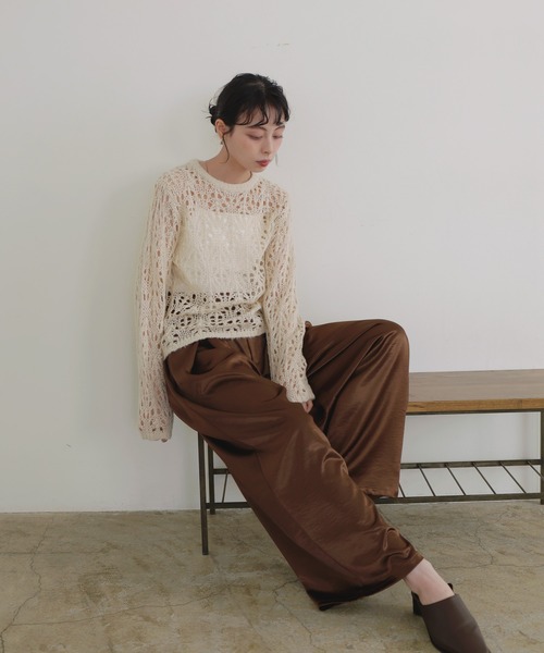 セール】クロシェニットプルオーバー（ニット/セーター）｜LIAN