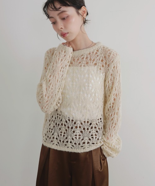 セール】クロシェニットプルオーバー（ニット/セーター）｜LIAN