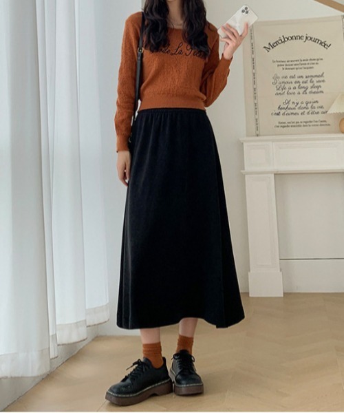 SHEPP(シープ)の「コーデュロイ Aラインミディスカート(スカート・レディース・チャコール/カーキ/ベージュ/ブラック・L/M)」の15枚目の写真