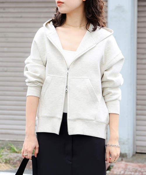 B:MING by BEAMS(ビーミングバイビームス)の「ダンボール パーカー(パーカー・レディース・ホワイト系その他5/ブラック・ONE SIZE)」の2枚目の写真