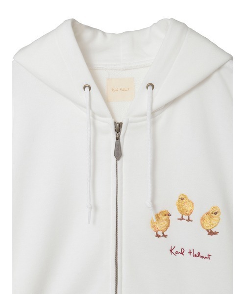 カールヘルム　ひよこ　コットンニット　パーカー　フーディーピンクハウスビンテージ ひよこモチーフ刺繍パーカー （パーカー）｜PINK HOUSE / ピンクハウス