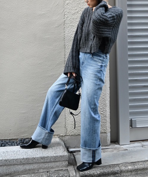 Healthy denim（ヘルシーデニム）の「【Healthy Denim × WILLFULLY】"Chronos" rollup straight denim PT（デニムパンツ・レディース・ライトブルー・XS/S/M）」の7枚目の写真