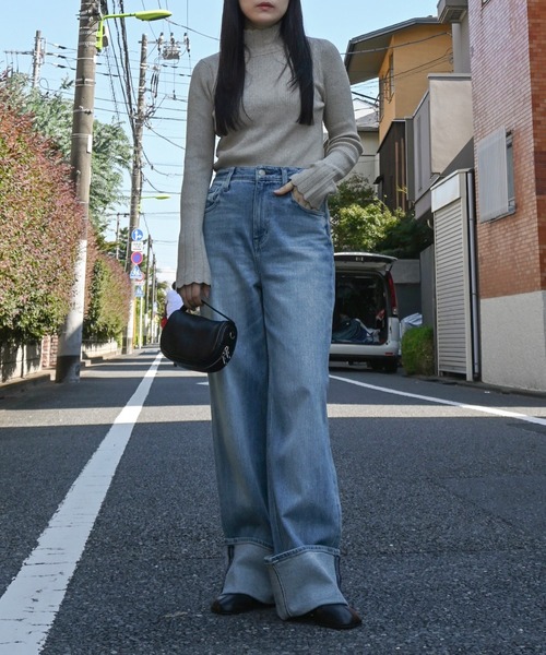 Healthy denim（ヘルシーデニム）の「【Healthy Denim × WILLFULLY】"Chronos" rollup straight denim PT（デニムパンツ・レディース・ライトブルー・XS/S/M）」の12枚目の写真