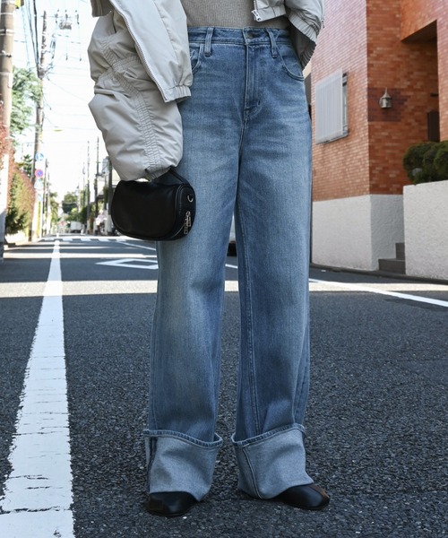 Healthy denim（ヘルシーデニム）の「【Healthy Denim × WILLFULLY】"Chronos" rollup straight denim PT（デニムパンツ・レディース・ライトブルー・XS/S/M）」の10枚目の写真