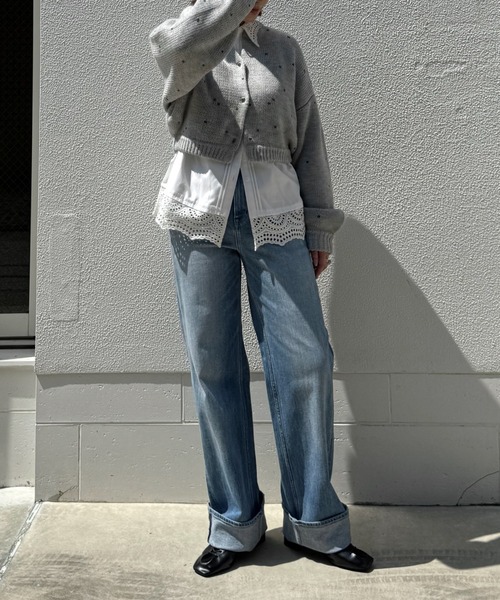 Healthy denim（ヘルシーデニム）の「【Healthy Denim × WILLFULLY】"Chronos" rollup straight denim PT（デニムパンツ・レディース・ライトブルー・XS/S/M）」の9枚目の写真