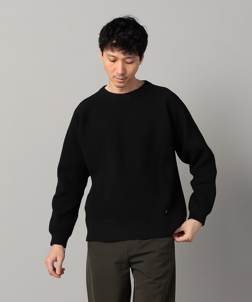 β MEN（ベータメン）の「ワイドシルエット 片畦ニット（ニット/セーター・メンズ・アイボリー/ブラック/ブラウン・L/M）」の2枚目の写真
