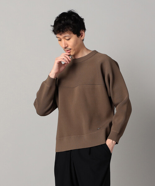 β MEN（ベータメン）の「ワイドシルエット 片畦ニット（ニット/セーター・メンズ・アイボリー/ブラック/ブラウン・L/M）」の21枚目の写真