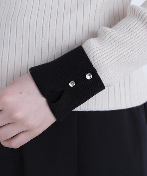 ◇フロントボタンバイカラーニット（ニット/セーター）｜NATURAL