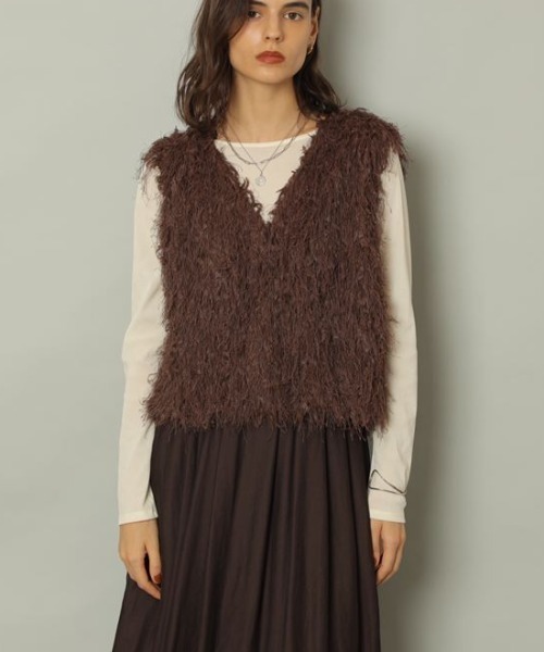 CADUNE ふわふわトップス 36 ブラック 中古・古着通販】CADUNE (カデュネ) ふわふわトップス ブラック