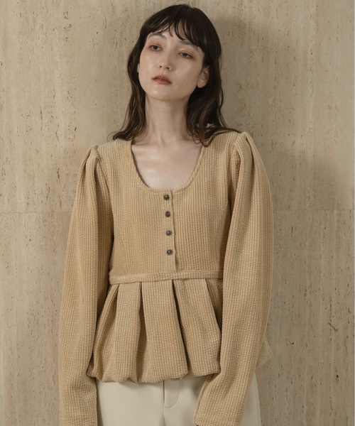 lawgy（ラウジー）の「uneck balloon corduroy tops / ユーネック