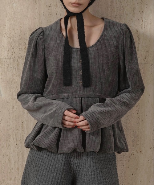 lawgy ユーネックバルーンコーデュロイトップス lawgy（ラウジー）の「uneck balloon corduroy tops / ユーネック