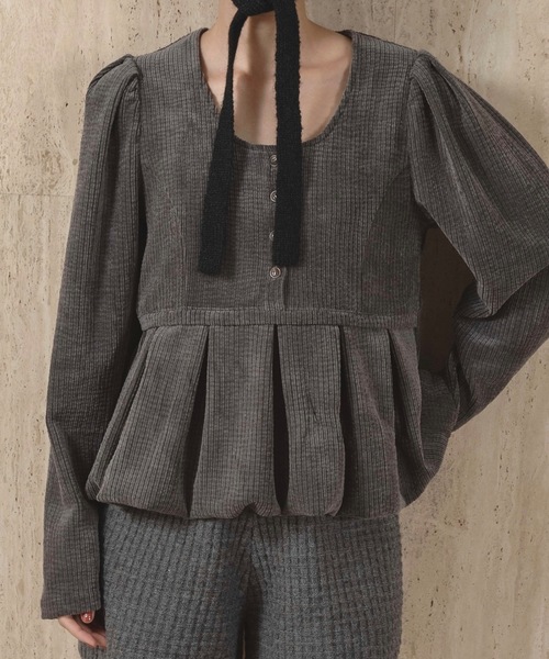 lawgy（ラウジー）の「uneck balloon corduroy tops / ユーネック