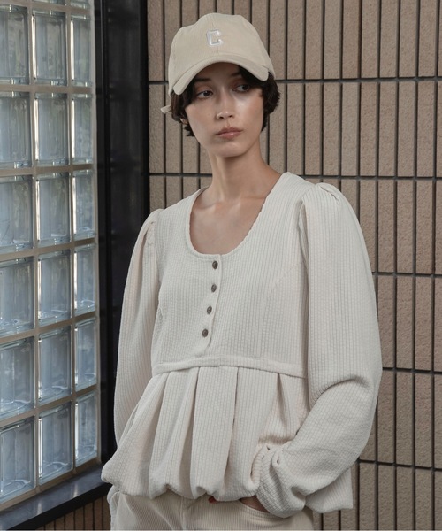 lawgy（ラウジー）の「uneck balloon corduroy tops / ユーネック