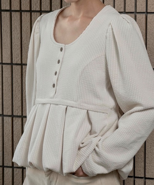 lawgy（ラウジー）の「uneck balloon corduroy tops / ユーネック 