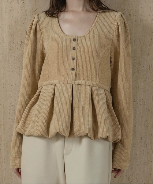 lawgy（ラウジー）の「uneck balloon corduroy tops / ユーネック