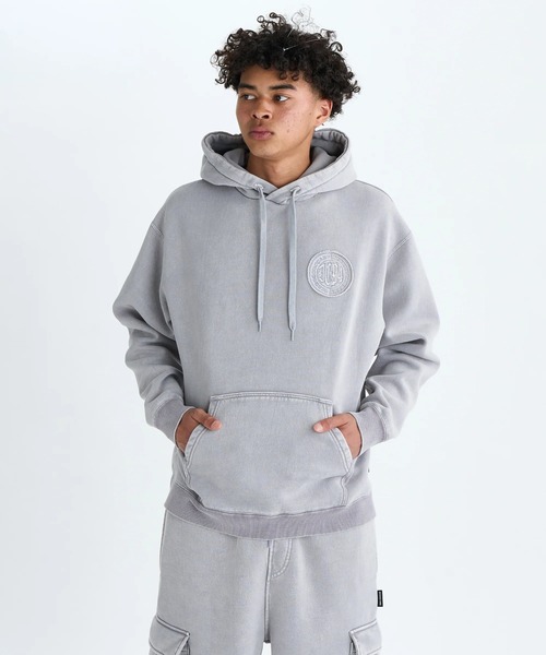 DC SHOES(ディーシーシューズ)の「25 HIDDEN PH /DCセットアップ対応バックロゴ刺繍プルオーバーパーカー・フーディー(スウェット・メンズ・アンティークシルバー/ブラック系その他/ブラック×ブラック/グレイッシュベージュ・MEDIUM/X-LARGE/LARGE)」の13枚目の写真