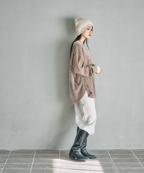 LEPSIM(レプシィム)の「ゆるニットビーニー 589162(ニットキャップ/ビーニー・レディース・ブラック/ブラウン/グレー/グリーン/アイボリー・ONE SIZE)」の9枚目の写真