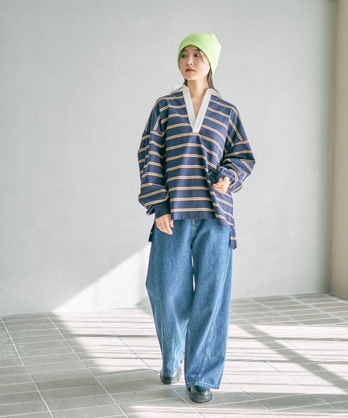 LEPSIM(レプシィム)の「ゆるニットビーニー 589162(ニットキャップ/ビーニー・レディース・ブラック/ブラウン/グレー/グリーン/アイボリー・ONE SIZE)」の12枚目の写真