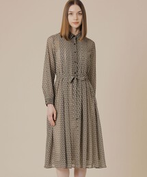 ＊極美品【マッキントッシュ】タンブラーチェックワンピース　ピンタック　44 極美品【マッキントッシュ】タンブラーチェックワンピース