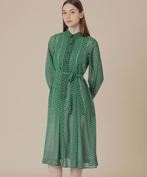 MACKINTOSH LONDON（マッキントッシュ ロンドン）の「キューブプリントワンピース（ワンピース・レディース・オレンジ/グリーン系その他/ベージュ・40/38）」の2枚目の写真