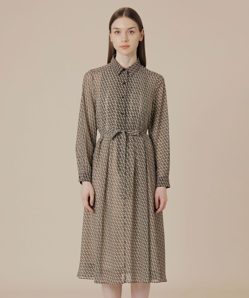 MACKINTOSH LONDON（マッキントッシュ ロンドン）の「キューブプリントワンピース（ワンピース・レディース・オレンジ/グリーン系その他/ベージュ・40/38）」の13枚目の写真