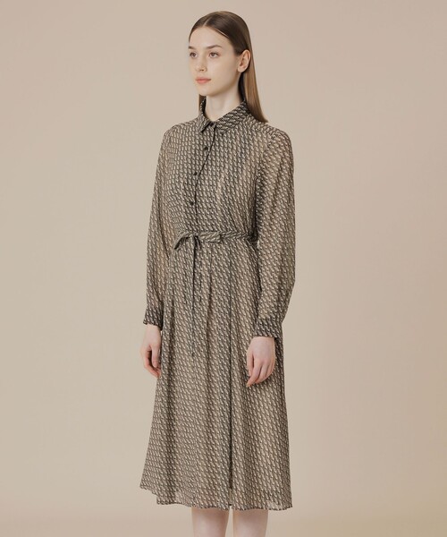 MACKINTOSH LONDON（マッキントッシュ ロンドン）の「キューブプリントワンピース（ワンピース・レディース・オレンジ/グリーン系その他/ベージュ・40/38）」の12枚目の写真